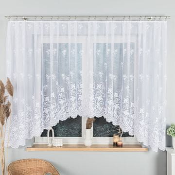 shumee MARZENA - Že izdelana žakard zavesa z izrezom na dnu - 500x160 cm - bela