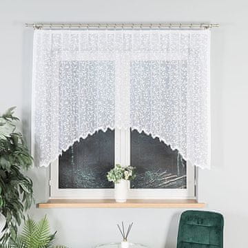shumee ZUZANNA - Že izdelana žakard zavesa z izrezom na dnu - 250x130 cm - bela