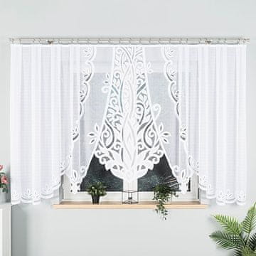 shumee POLA - Že izdelana žakard zavesa z izrezom na dnu - 400x160 cm - bela