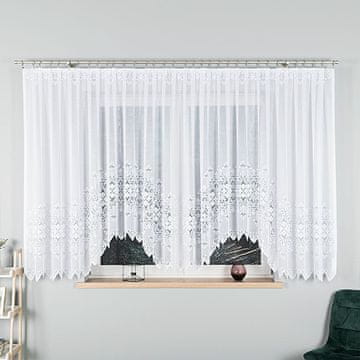 shumee NADIA - Že izdelana žakard zavesa z izrezom na dnu - 500x160 cm - bela