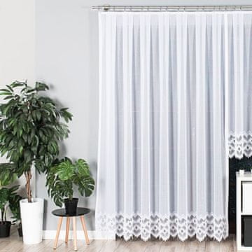 shumee FELICJA - Že izdelana žakard zavesa z ravnim robom - 300x250 cm - bela -