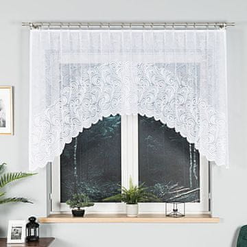 shumee KINGA - Že izdelana žakard zavesa z izrezom na dnu - 250x120 cm - bela -