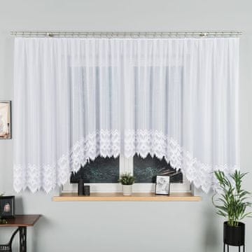 shumee FELICJA - Že izdelana žakard zavesa z izrezom na dnu - 500x160 cm - bela