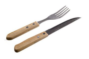 Banquet Steak jedilni pribor PARTY (6 + 6 kosov) iz nerjavečega jekla, lesen ročaj