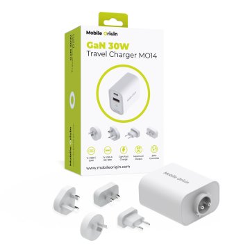 Mobile-origin GaN 30W Travel Charger MO14, EU,USA,UK,AUS
