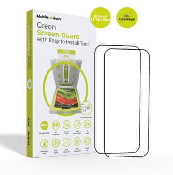 Mobile-origin Screen Guard with easy applicator, 2 pack - iPhone 16 Pro Max