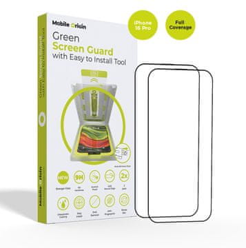 Mobile-origin Screen Guard with easy applicator, 2 pack - iPhone 16 Pro