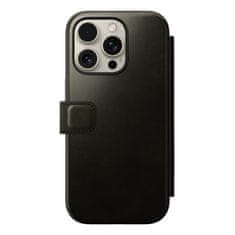 Nomad Leather Folio, green chrome - iPhone 16 Pro