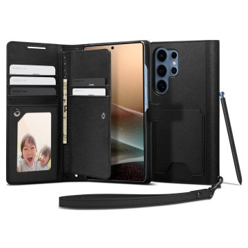 Spigen Wallet S, black - Samsung Galaxy S 2025 Ultra