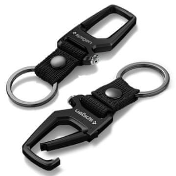 Spigen Carabiner With KeyRing 2 Pack, black