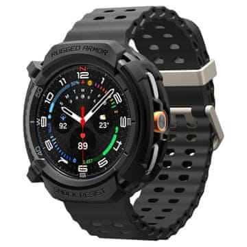 Spigen Rugged Armor, matte black - Samsung Galaxy Watch 8 Classic (46mm)