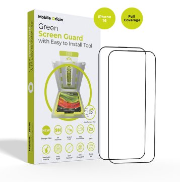 Mobile-origin Screen Guard with easy applicator, 2 pack - iPhone 16