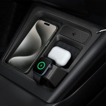 Spigen Tesla 3 in 1 Wireless Charging Hub Mount Black - Tesla Model 3 2024