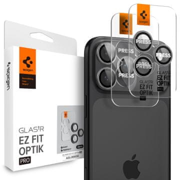 Spigen Glass tR EZ Fit Optik Pro 2 Pack, gray - iPhone 2025/16/15/14 Pro/ 2025/16/15/14 Pro Max