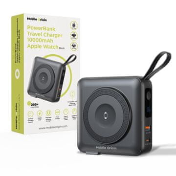 Mobile-origin Powerbank & Travel Charger, Lightning/USB-C Cable, MagSafe AW/iPhone Compatible, black