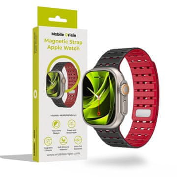 Mobile-origin Magnetic Strap, black/red - AW Ultra 2/1(49mm)9/8/7(45mm)/6/SE/5/4(44mm)/3/2/1(42mm)
