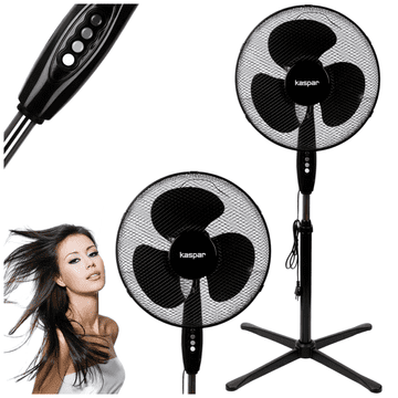 shumee TALNI STOJEČI VENTILATOR 40 W VENTILATOR CIRKULATOR TIH MOČAN ČRN 40 cm