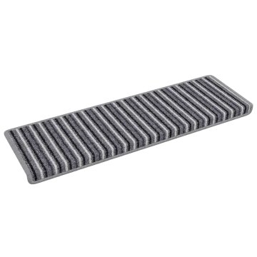 Vidaxl Samolepilni stopniščni tepihi 15 pcs Siva 65 x 21 x 4 cm
