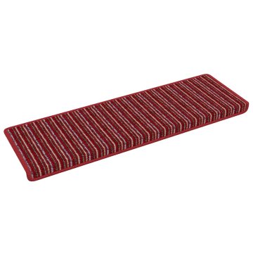 Vidaxl Samolepilni stopniščni tepihi 15 pcs Rdeča 65 x 21 x 4 cm
