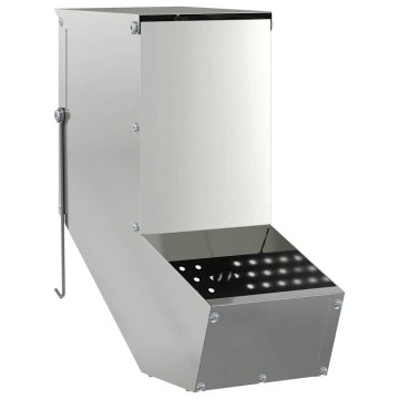 Vidaxl Hranilnica za zajce srebrna 12,5 x 26 x 28,5 cm Cinkana jeklena