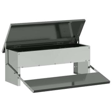 Vidaxl Hranilka za piške s pedali srebrna 48,5 x 39,5 x 19 cm