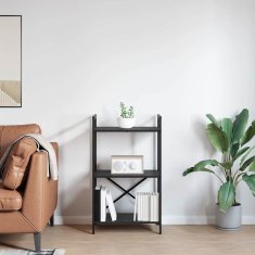 Vidaxl Knjižna polica Črna Orehovina 56 x 34 x 96 cm Konstruiran les