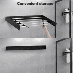 Smania Zložljivo stensko stojalo za sušenje oblačil DryPRO - Črna | Zložljiv sušilnik perila