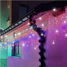 Springos novoletna LED zavesa 300 LED večbarve + hladno bela FLASH 12 + 2,5m