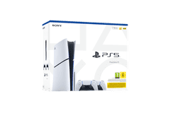 Sony PlayStation 5 E Chassis igralna konzola, 1 TB + PS5 Dualsense White brezžični kontroler