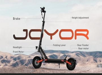 JOYOR S10-S-Z Dual 250*4W Motor Electric Scooter, 60V18Ah Battery, 25km/h 85km Range, 10-Inch Pneumatic Tires, Hydraulic Brakes, 35° Hill Climb, Foldable Design