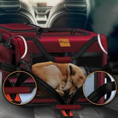 Tresko Prevozna škatla za pse in mačke 70x52x52 cm Rdeča