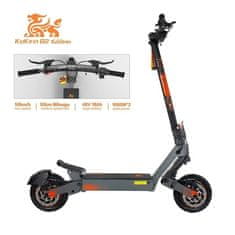 KuKirin Električni skuter G2 Ultra z dvema motorjema - 800 W na motor x 2 - najvišja hitrost 50 km/h - doseg 55 km - 10-palčne pnevmatike - zložljiva zasnova - LED zaslon na dotik