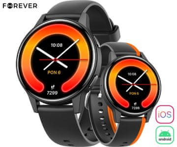 Forever iGO4 JW-600 pametna ura, 3,25cm (1,28), AMOLED, 2 paščka, črna (Phantom Black)