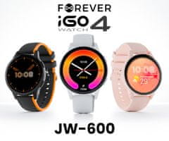 Forever iGO4 JW-600 pametna ura, 3,25cm (1,28), AMOLED, 2 paščka, črna (Phantom Black)