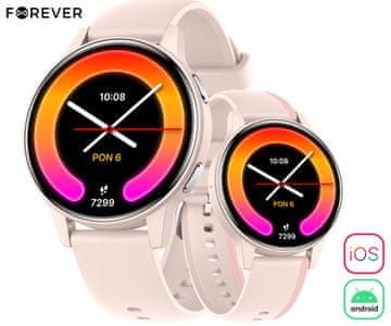 Forever iGO4 JW-600 pametna ura, 3,25cm (1,28), AMOLED, 2 paščka, roza (Powder Pink)