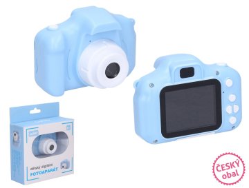 Otroški digitalni fotoaparat modre barve - fotografija 48Mpx, video Full HD - češka embalaža