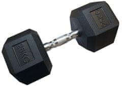 Kubisport Enoročna šesterokotna hanta HEX 25 kg gumirana