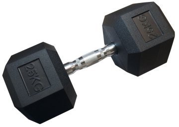 Kubisport Enoročna šesterokotna hanta HEX 25 kg gumirana