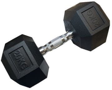 Kubisport Enoročna šesterokotna hanta HEX 20 kg gumirana