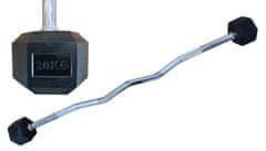 Kubisport Dvostranska šesterokotna HEX hanta 20 kg EZ krivulja gumirana