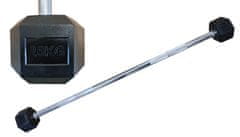 Kubisport Dvostranska šesterokotna HEX hanta 25 kg ravna gumirana