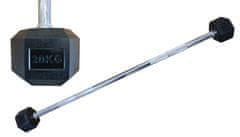 Kubisport Dvostranska šesterokotna HEX hanta 20 kg ravna gumirana