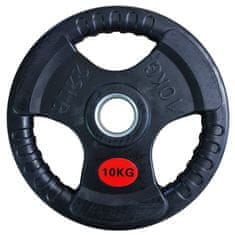 Kubisport Nadomestni gumirani disk z ročaji 10 kg - premer 50 mm