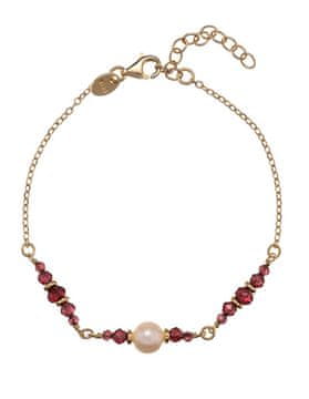 Pozlačena zapestnica z biseri in granati AL5180.01.029