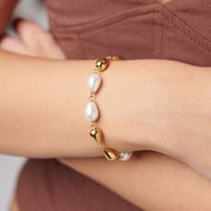 Brosway Očarljiva pozlačena zapestnica s sintetičnimi biseri Perfect BPC73