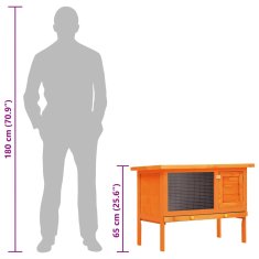 Vidaxl Zunanji zajčnik / hišica za male živali enonadstropna iz lesa