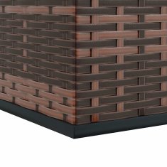 Vidaxl Vrtna škatla za blazine PE ratan 100x49x103,5 cm rjava