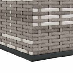 Vidaxl Vrtna škatla za blazine PE ratan 100x49x103,5 cm siva