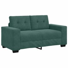 Vidaxl Kavčna garnitura 3 pcs Temno zelena 221 x 80 x 80 cm Žamet