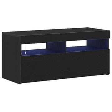 Vidaxl TV omarica Z LED Črna Orehovina 90 x 35 x 40 cm Konstruiran les